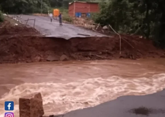 Diversion washed away near Chorla route amid heavy rainfall