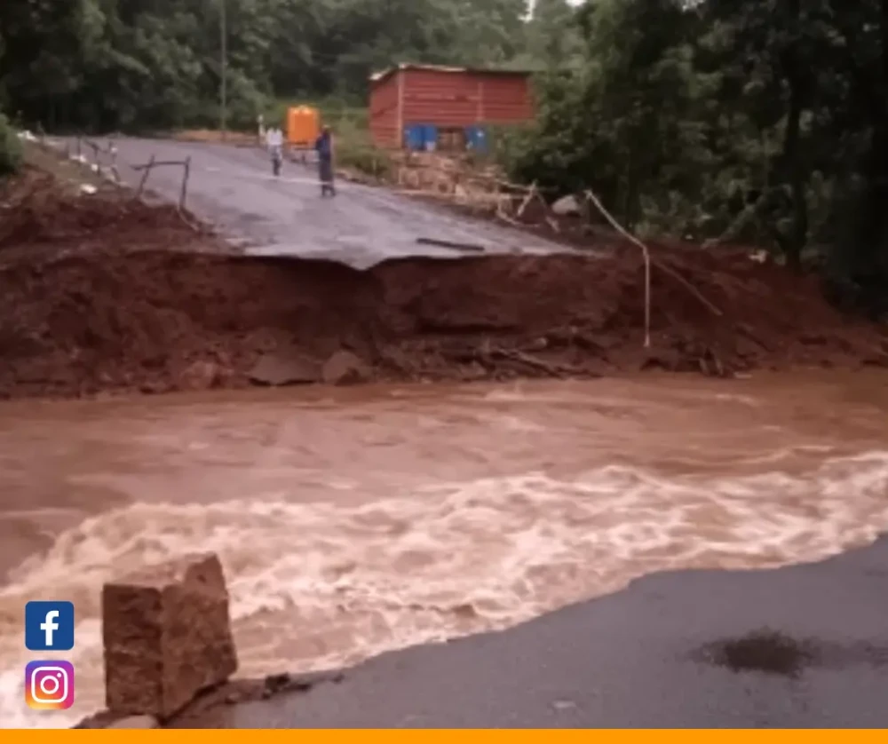 Diversion washed away near Chorla route amid heavy rainfall
