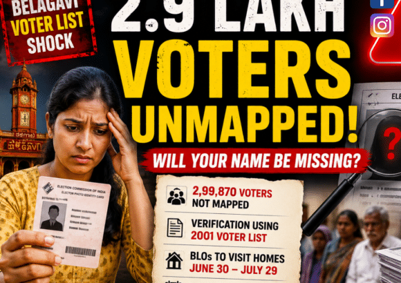Nearly 3 Lakh Belagavi Voters Yet to Be Mapped; Concerns Grow Over Electoral Roll Revision